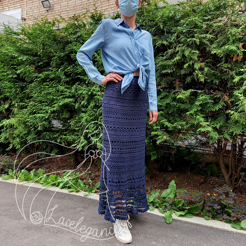 Lacelegance Shade шелковая юбка в пол