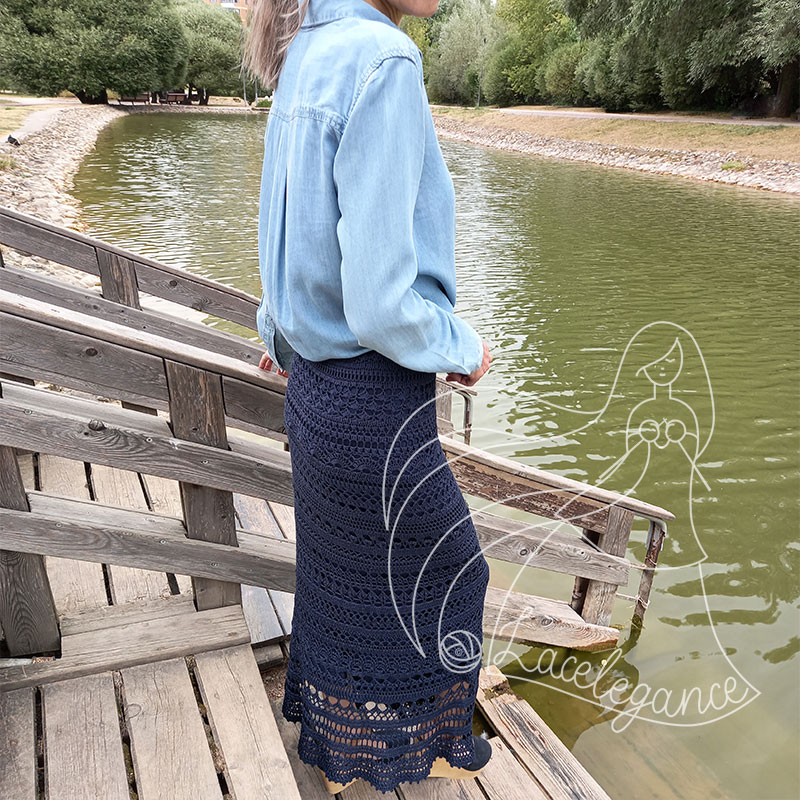 Lacelegance Shade шелковая юбка в пол, связанная крючком. Инструкция по вязанию юбки.